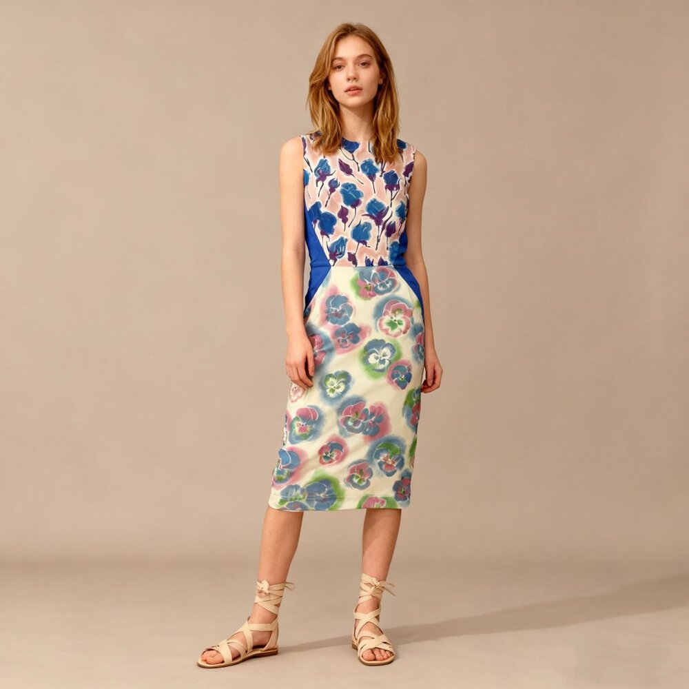 NWOT Essentiel Antwerp Multicolor Floral Midi Dress Size S